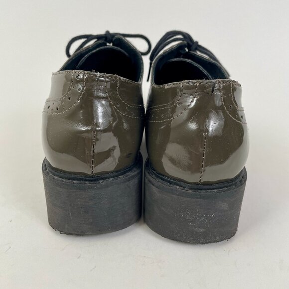 Marco Patent Platform Lace Up Brogue Oxfords Shoes, Deep Green, Size 7.5 (EU 38) - Picture 5 of 10